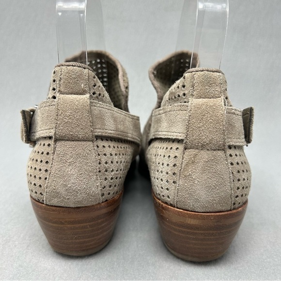 Sam Edelman Paula Perforated Leather Buckle Ankle Boot Putty Suede Women's 5.5 - Picture 9 of 13